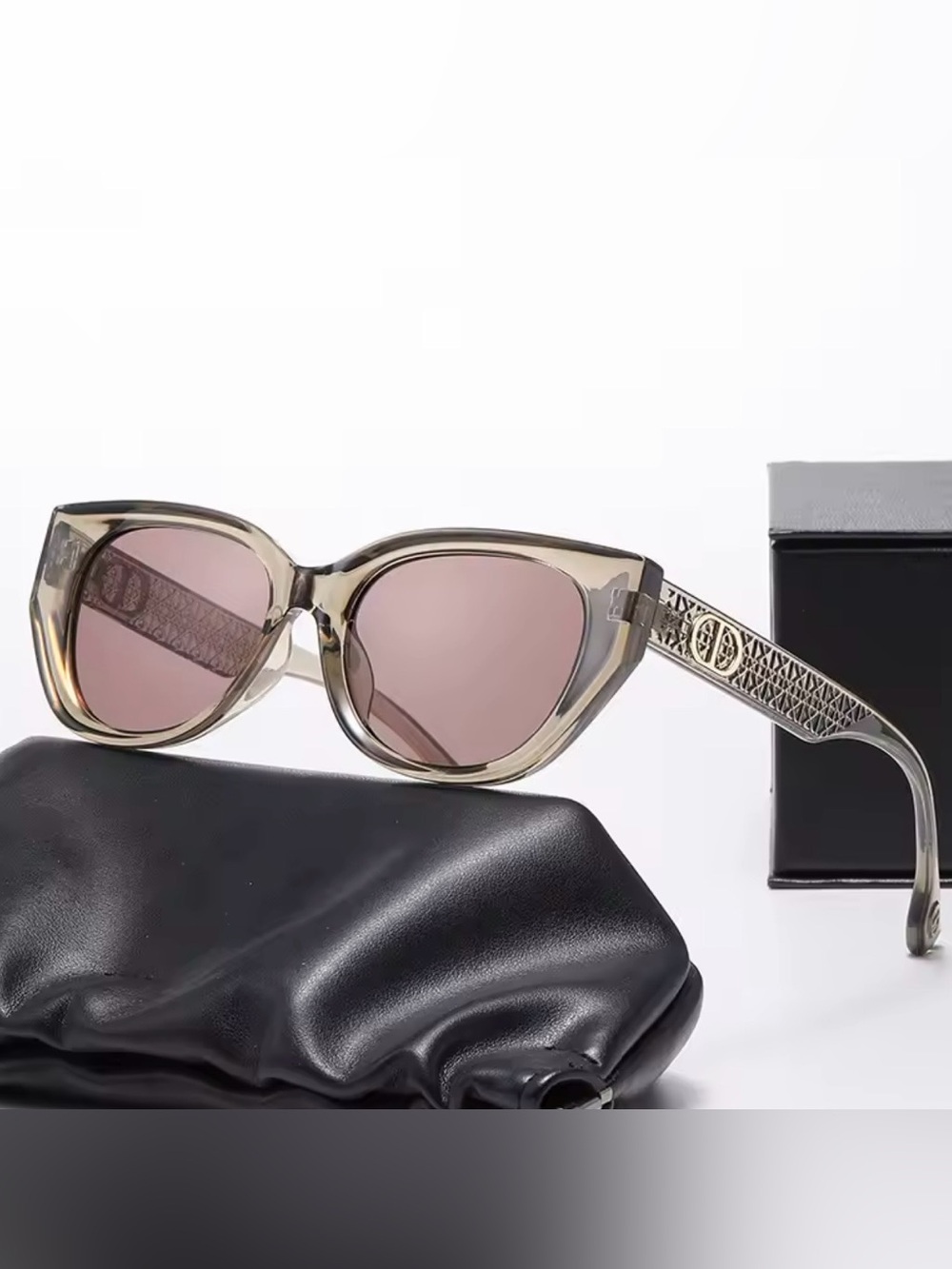 Others Follow Translucent Taupe Sunglasses with Rose Lenses